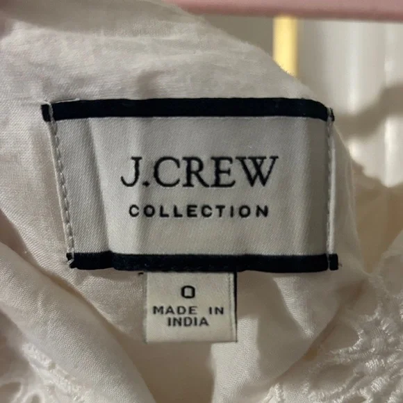 J. Crew Cream Eyelet Ruffle V-Neck Peplum Camisole - Picture 2 of 3